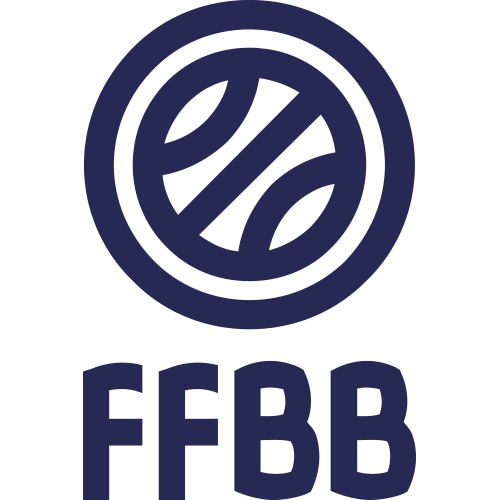 Logo de la FFBB composé d’un symbole circulaire stylisé au-dessus des lettres « FFBB »